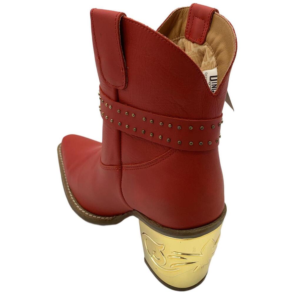 Dingo Women's Milano Leather Ankle Boots Red - Medium - Picture 3 of 3